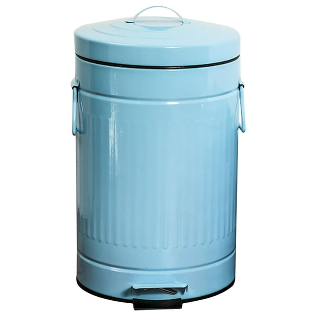 GOOHOCHY Cubo de basura de cocina de hierro Contenedor de basura doméstico Contenedor de basura con tapa Suministros para el hogar