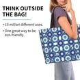 thumbnail image 2 of Balery Vintage Blue Bolsa Tote Estilo Estético con Cremalleras, Bolsa de Hombro, Bolsa de Compras Grande y Plegable, 2 of 8
