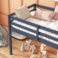 thumbnail image 3 of Miniyam Wood Twin Size Loft Bed for Kids, Space-Saving Design, Navy Blue, 3 of 7