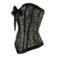 thumbnail image 2 of Corset Tops for Women Floral Lace Corset Bustier Plus Size Overbust Corset Beige 6XL, 2 of 5