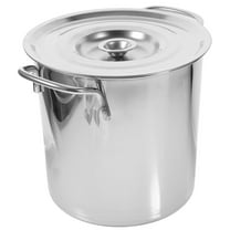 LOLIPPYY 1-Pack Large Stainless Steel Cooking Pot with Lid for Kitchen Use, Finish