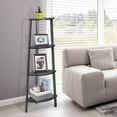 thumbnail image 2 of Giantex 4-Tier Industrial Corner Shelf, Ladder Bookcase w/Adjustable Leveling Feet, Display Rack for Home, Grey, 2 of 8