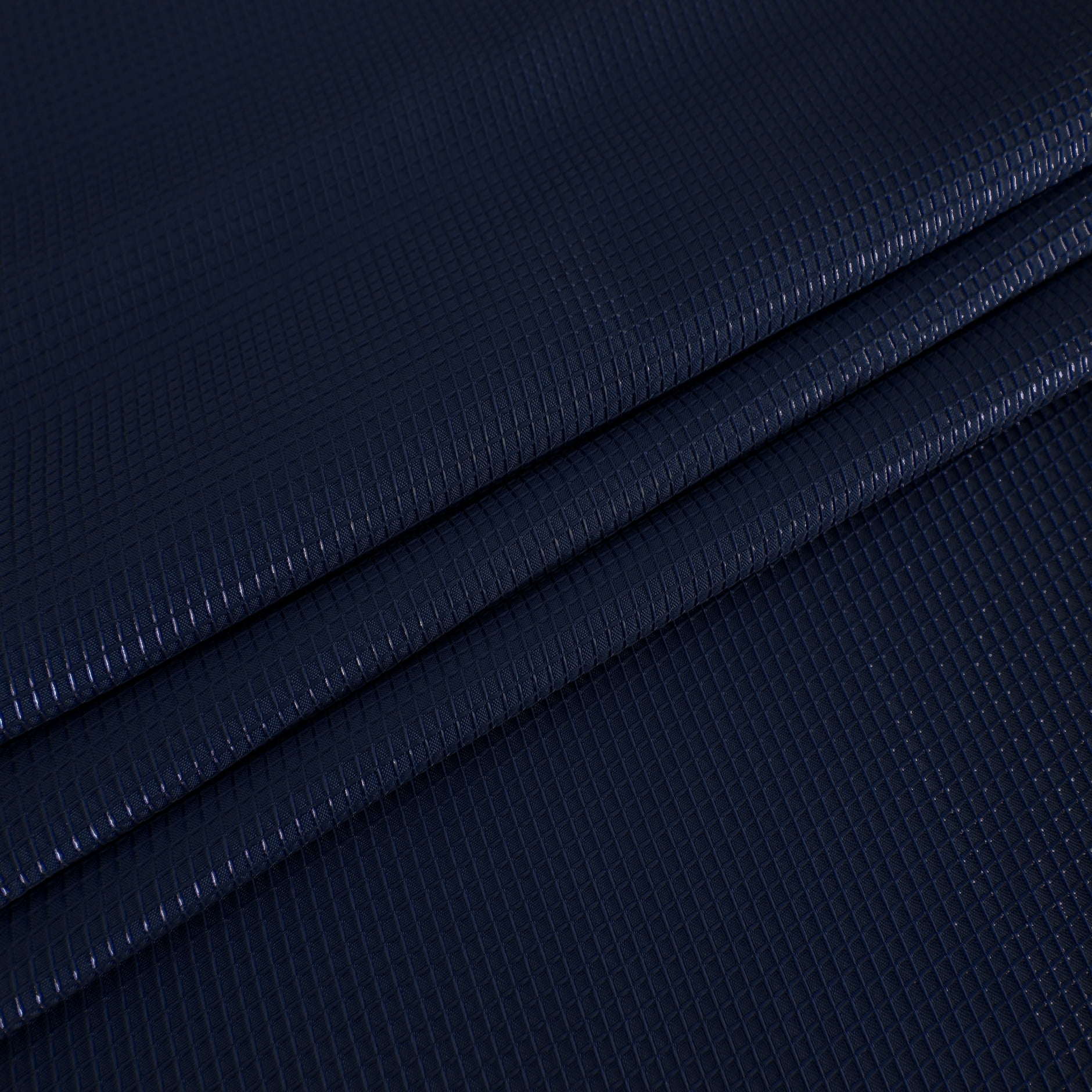 Dainty Home Waffle Weave Textured Fabric Shower Curtain, 70” x 72", Navy