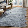 thumbnail image 2 of Indian Handmade Braided Blue Color Cotton , Denim with Natural Jute Area Rugs , Home Decor Carpet Size 2.6 x 6 Feet ( 75 cm x 180 cm ), 2 of 5