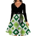thumbnail image 4 of St.Patrick's Day T-shirt Women - Irish Lucky Clover 3/4 Sleeve Shirt, Fashion Shamrock Green Shirt, Costume for St.Patrick's Day|Style GGreenS, 4 of 4