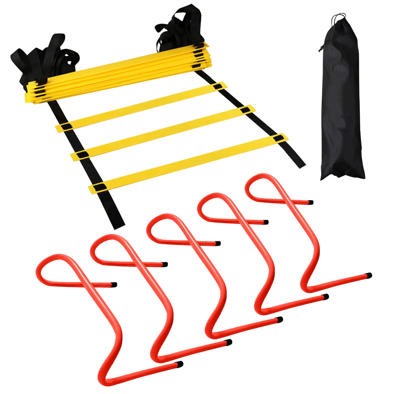 FASHAYAY Agility Ladder Training Set 12Rung 20ft Speed Ladder Football Training Equipment Kit with 10 Cones and 4 Stakes Workout Exercise Sports Soccer Running Training Tools for Kids and Adults 