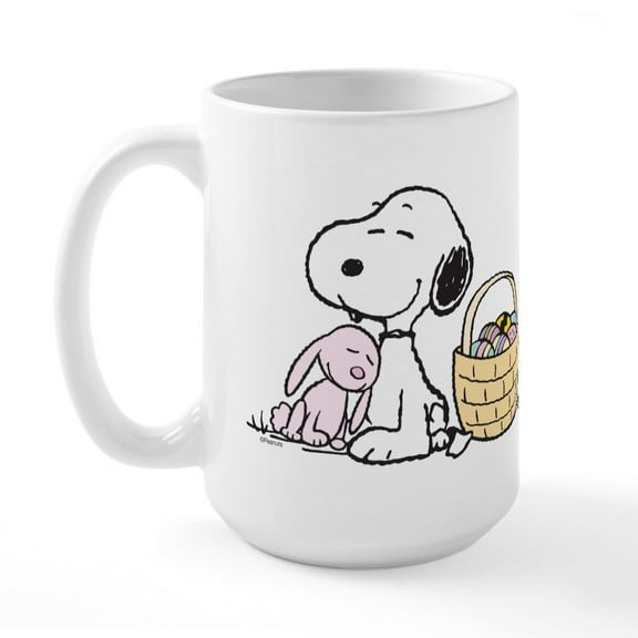 CafePress - Beagle And Bunny Large Mug - 15 oz Ceramic Large White Novelty Mug