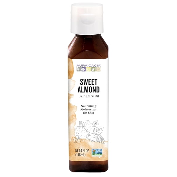 Aura Cacia Aromatherapy Pure Skin Care Oil, Sweet Almond - 4 Oz