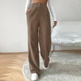 thumbnail image 2 of UJNDER Women's High Waist Corduroy Wide Leg Pants Straight Trousers Plus Size Casual Wear Brown XXL, 2 of 8