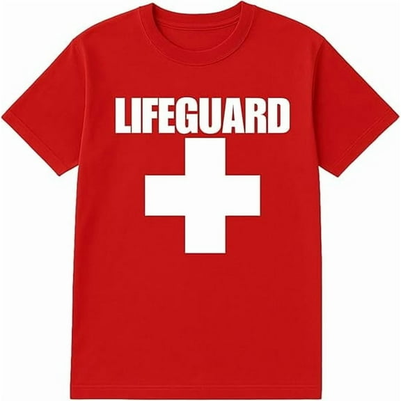 BILLIONHATS 12-Pack Red Lifeguard T-Shirt Size 2XL – Cotton Blend Printed in USA for Beach or Pool Staff