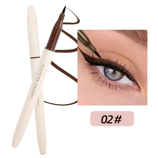 Lápiz Delineador de ojos líquido suave Natural resistente al agua ultrafino de secado rápido duradero delineador de ojos negro marrón cosméticos de maquillaje de ojos (A02