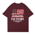 thumbnail image 5 of Womens Loose Fit Short Sleeve Crewneck T Shirt 250 Years 1776 Graphic Print Casual Top Tee for Anniversary Event Wine 3XL, 5 of 5