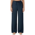 thumbnail image 5 of Women's Drawstring Waist Wide Leg Pants Trousers Slacks, Soft Brushed Fabric Relaxed Fit Stretchy Comfy Casual Lounge Wear Home Office Travel Essentials | Aestivo,Beige XL, 5 of 9