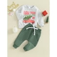 thumbnail image 3 of Toddler Baby Boy Girl Christmas Outfit Infant My First Christmas Sweatshirt Jogger Pants Clothes Set, 3 of 9