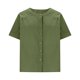 thumbnail image 4 of TaTaai Women's short sleeve crew neck top, linen cotton fabric, solid color, button cuffs, cutout detail, pullover style, casual loose fit, soft breathable, ideal for daily outings Gift, 4 of 7