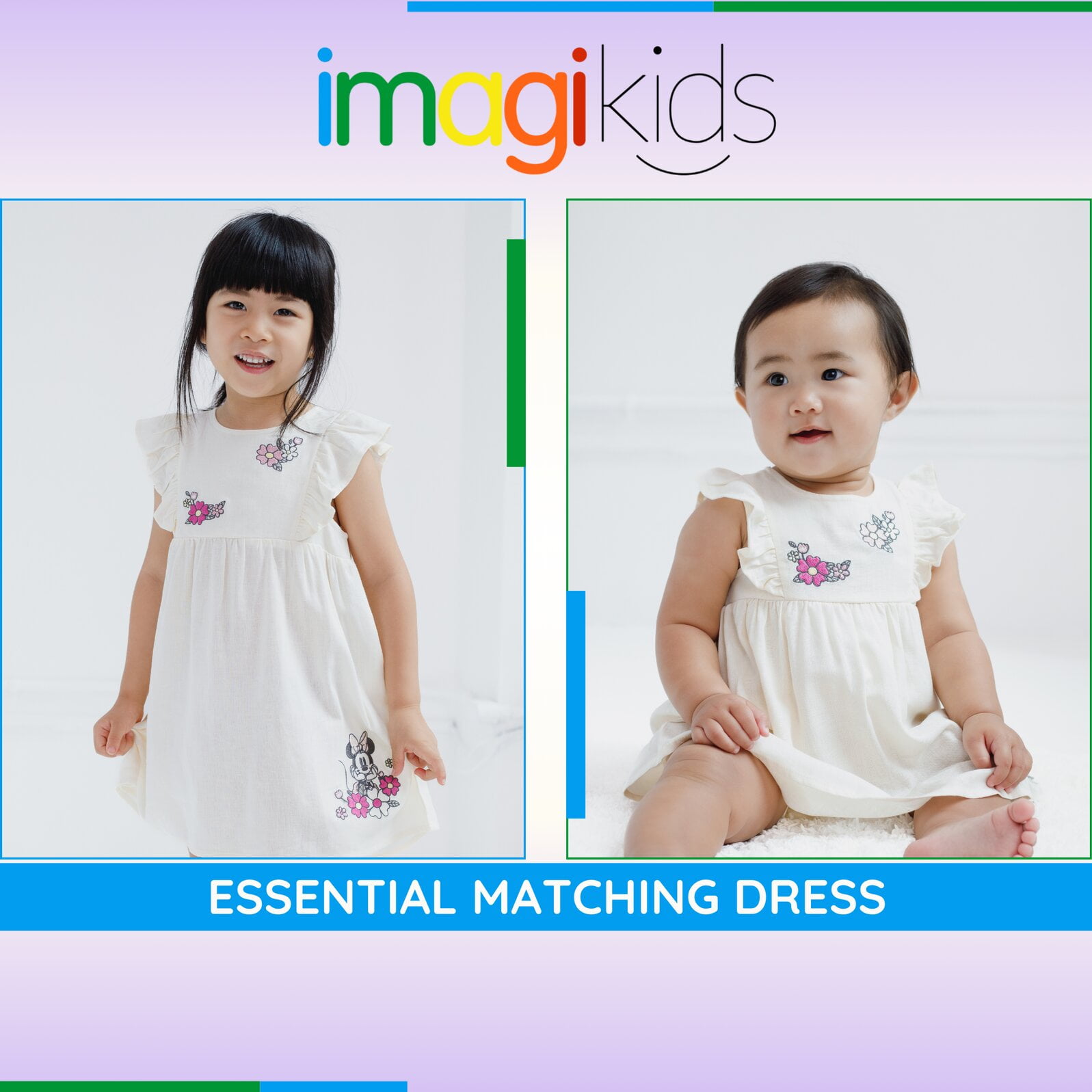 Disney Minnie Mouse Linen Matching Family Dress Toddler to Little Kid