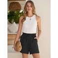 thumbnail image 5 of ANRABESS Shorts for Women Summer Casual High Waisted Wide Leg Drawstring Lounge Shorts Comfy 2026 Beach Vacation Clothes Black S, 5 of 10