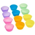 thumbnail image 4 of NvziJuego de 24 moldes de silicona para hornear magdalenas, reutilizables y antiadherentes, multicolor, 4 of 4
