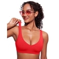 thumbnail image 4 of Top de Bikini CRZ YOGA con Relleno en Forma de V Rojo M, 4 of 5