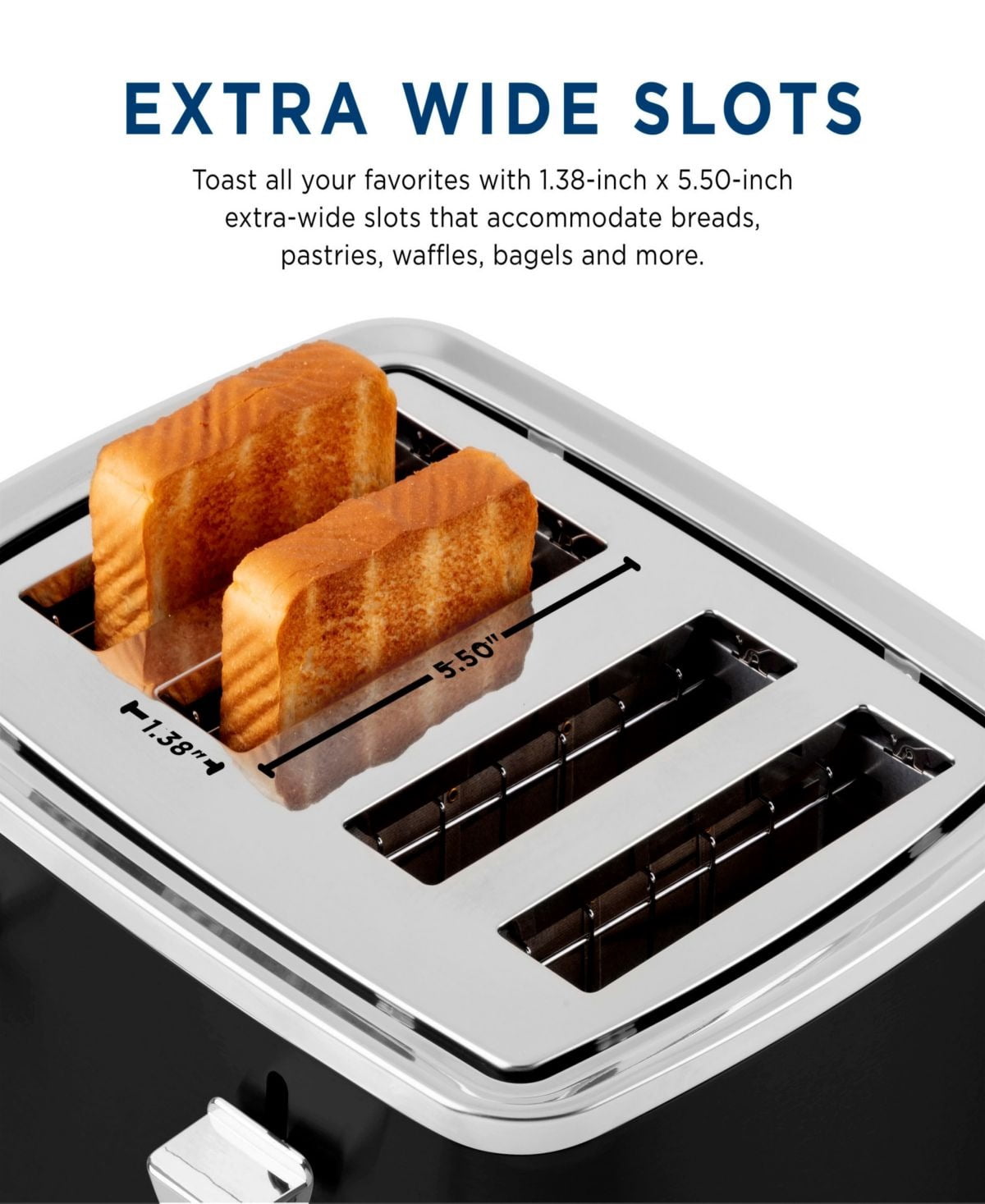 4 - slice toaster with separate controls and extra - wide slots