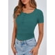 thumbnail image 5 of Remera PRETTYGARDEN Ajustada de Punto Acanalado con Cuello Henley y Botones M, 5 of 7