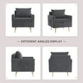 thumbnail image 6 of Furniliving Modern Single Sofa, Upholstered Accent Chair with Storage, Single Seater, Couch for Living Room Bedroom, Dark Gray, 6 of 10