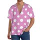 thumbnail image 1 of Fotbe Purple And White Polka Dot Camisa Estampada de Manga Corta para Hombre, Casual de Verano, Estilo Playero, Sin Arrugas-Small, 1 of 5