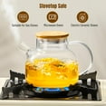 thumbnail image 2 of Baalaka Glass Teapot Stovetop 20 OZ/600ml, Borosilicate Clear Tea Kettle with Bamboo Lid, Glass Tea pot with Removable Filter Spout, Teapot Blooming and Loose Leaf Tea Maker Tea Brewer for Camping, 2 of 6