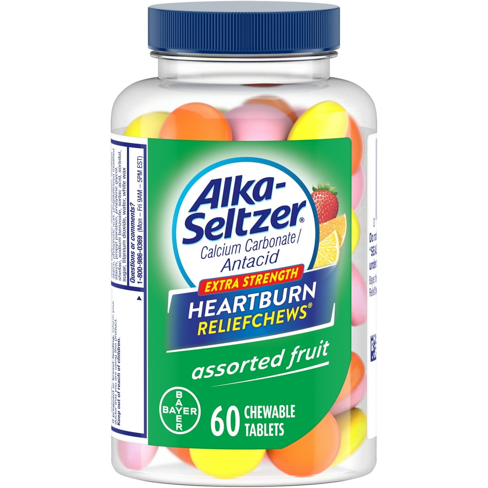 Alka Seltzer Extra Strength Heartburn Relief Chews Antacid Tablets 60