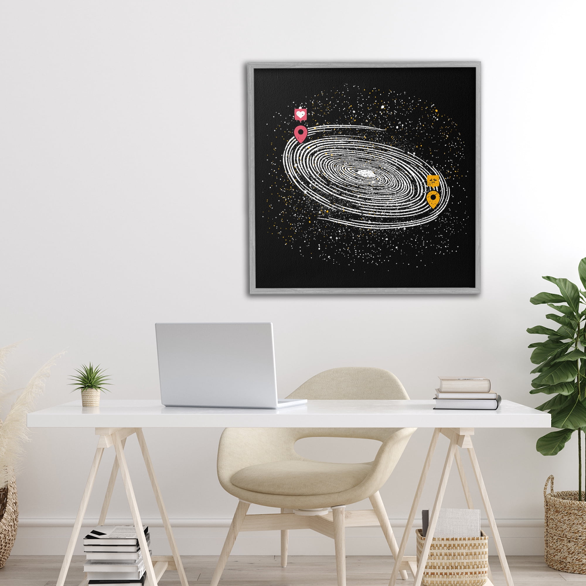 Stupell Industries Love Long Distance Gray Framed Giclee Art, design by Tobe Fonseca