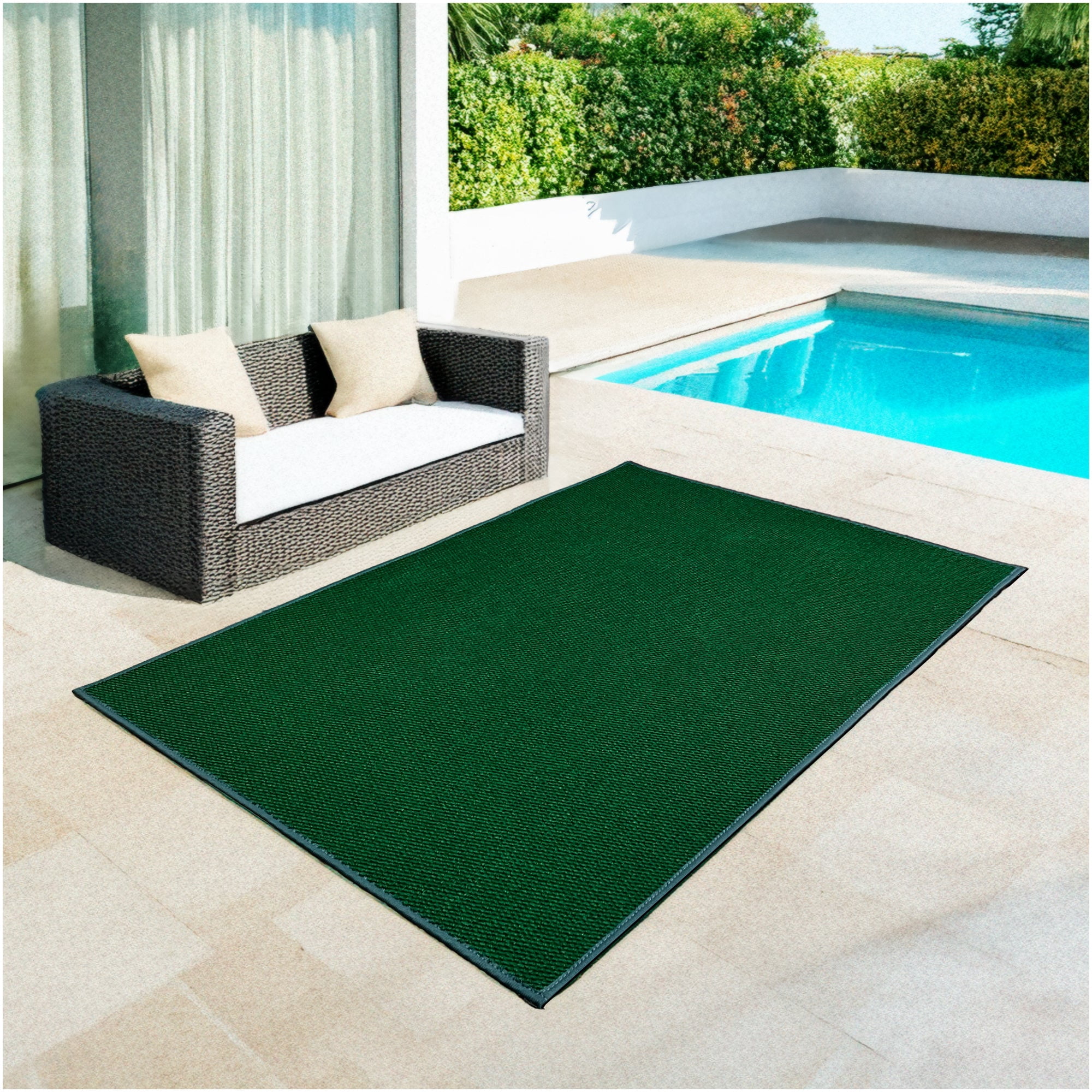 2'x3' Soft Indoor/Outdoor Hobnail Style Area Rugs. Lightweight and Flexible for Easy Cleaning and Transport (Color: Heather Green)