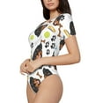 thumbnail image 2 of KLL Women 's Crew Neck Bodysuit Jumpsuits Rottweiler Print Short onesies Stretch T Shirts, 2 of 7