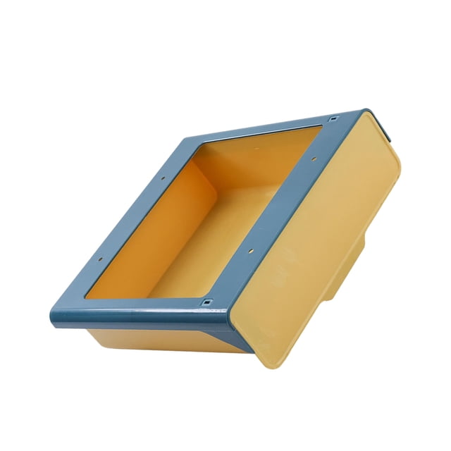 Bewildely Cajón extraíble para debajo del gabinete para especias con cinta autoadhesiva Organizadores de utensilios de cocina Azul amarillo L