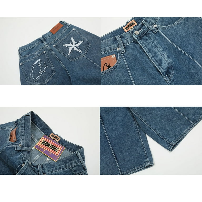 Corteiz Star Embroidered Denim Jacket - Vintage Washed Hip Corteiz Star Embroidered Denim Jacket - Vintage Washed Hip
