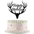 thumbnail image 2 of Adorno para tartas con cuernos de feliz cumpleaños para bodas o baby shower, 2 of 7