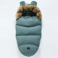 thumbnail image 1 of Saco de dormir para bebé acolchado con terciopelo y cuello de piel, edredón cálido de invierno a prueba de patadas, edredón europeo y americano, 1 of 5