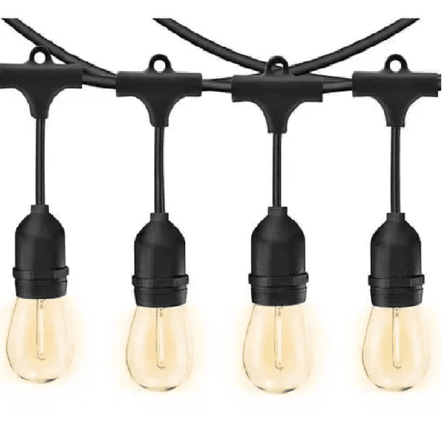 Vintage Serie Cadena De Luces LED Focos De Plastico Incluidos Guirnaldas Vintage Para Exterior Jardin Resistentes Al Agua Impermeable Clavija Enchufable Expansible (15 Focos, 5 Metros, Luz Calida) genérica serie de focos