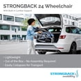 thumbnail image 4 of Silla de ruedas plegable ligera Strongback Mobility Comfort 24 para adultos mayores (hasta 136 kg) - Silla de transporte con soporte lumbar ajustable integrado - Asiento de 45 cm, 4 of 4