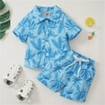 thumbnail image 2 of TAIAOJING Toddler Boys Short Sleeve Cartoon Leaves Prints T Shirt Tops Shorts Beach Child Kids Gentleman Outfits For 18-24 Months, 2 of 9