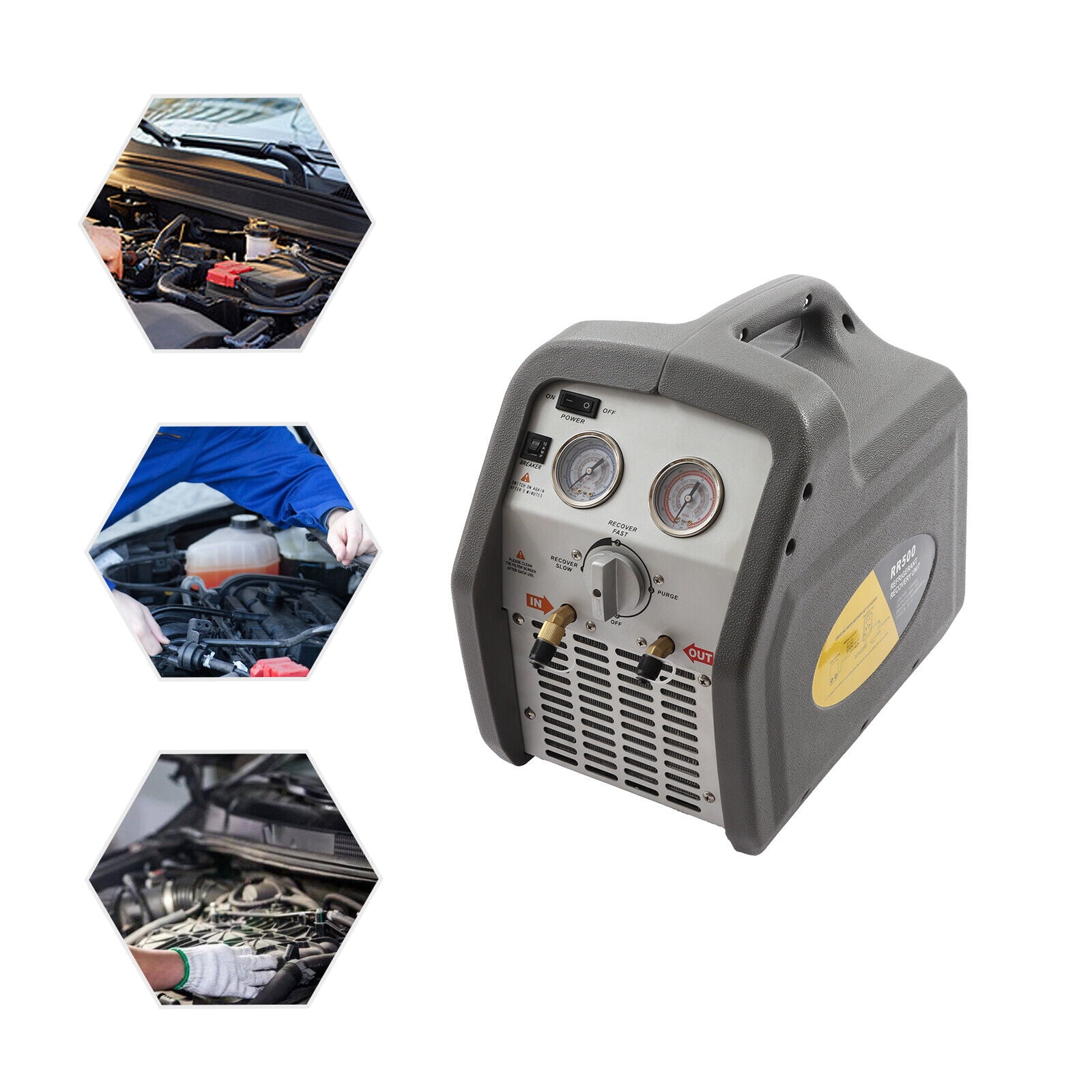 DENEST A/C Refrigerant Recovery Machine for hvac freon reclaim 3/4HP 110V/60Hz 558psi