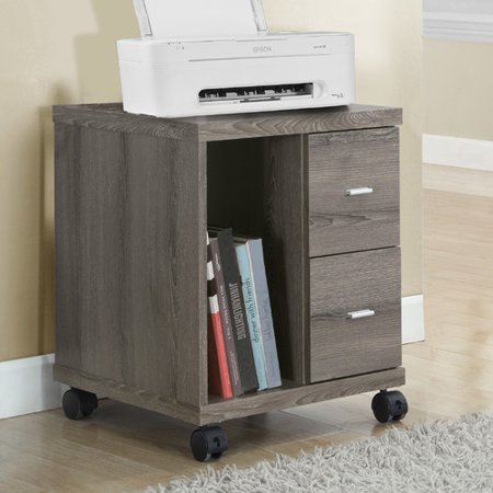 Monarch Office Cabinet Dark Taupe With 2 Drawers On Castors