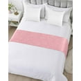 thumbnail image 5 of Xipuska Christmas Pink Bed Runners for Queen Size Bed, Decorative Bed Throws for Foot of Bed, Winter Snowflakes Xmas Retro Bed Runner Sofa Throw Bedding Scarf Protector Slipcover for Bedroom/Hotel, 5 of 6