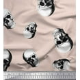 thumbnail image 1 of Soimoi Polyester Crepe Fabric Horror Skull Halloween Print Fabric by Yard 52 Inch Wide, 1 of 1