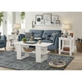 thumbnail image 3 of Home Design Beverly 3-Piece Coffee Table Set with 1 Rectangular Coffee Table and 2 Square End Tables, Each with Open Shelf for Storage and Display, Modern Living Room Design, Brown Oak, 3 of 5