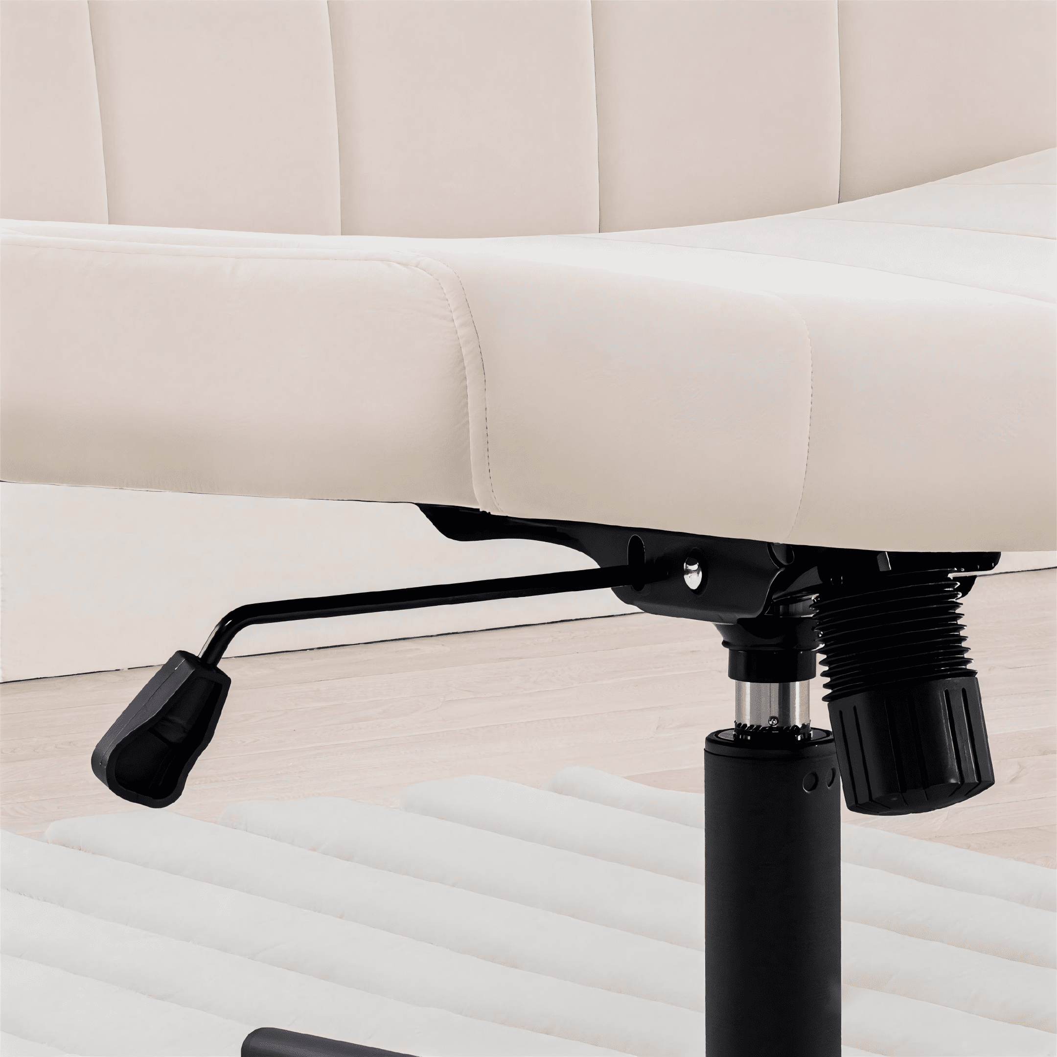 TMV Criss Cross Chair: Modern Armless Office Chair, Desk Chair, Vanity Chair, Computer Chair for Home and Office,Beige
