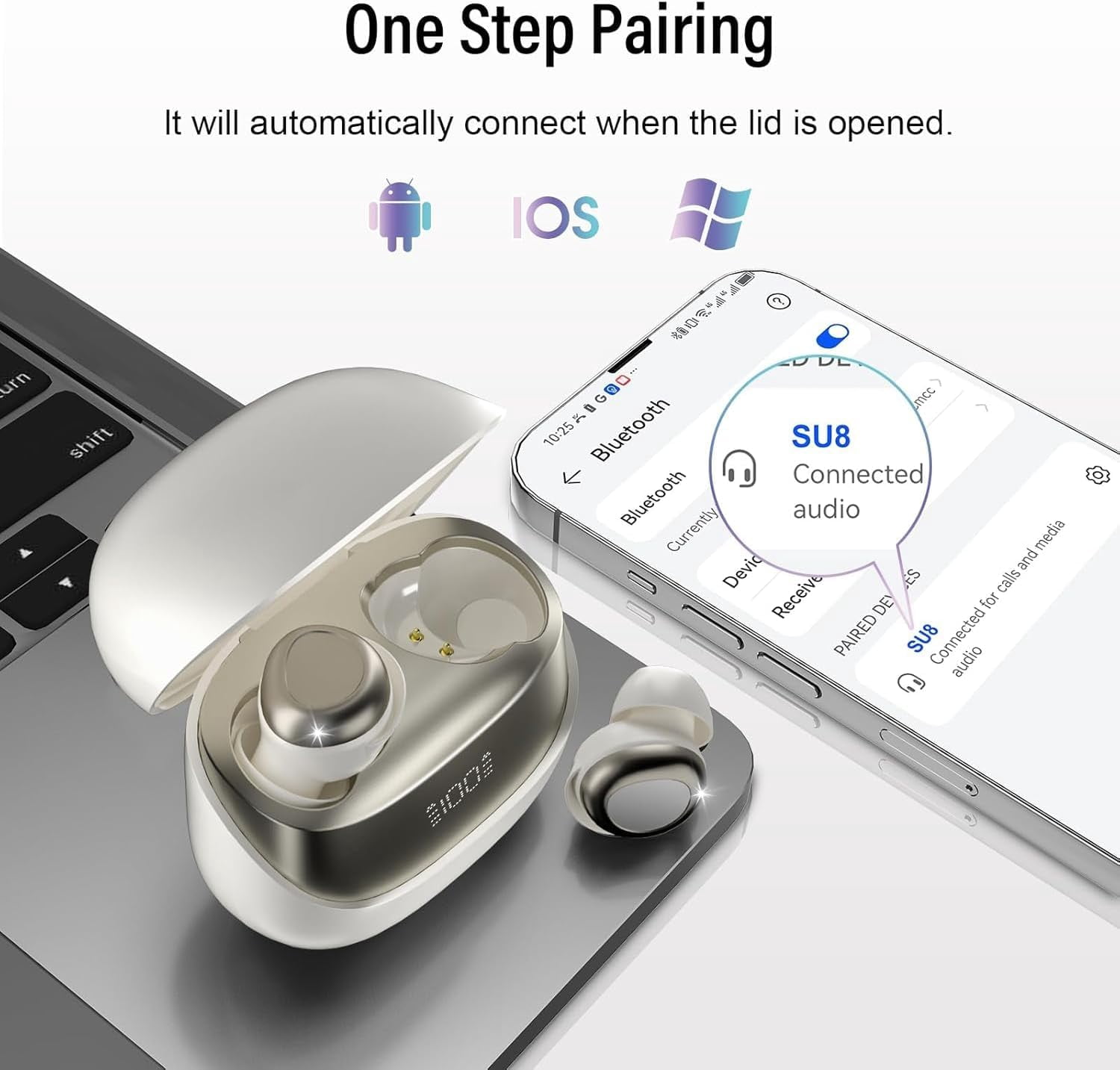 Sleep Earbuds, Noise Cancelling Wireless Ear buds for Side Sleepers, Bluetooth 5.4 in Ear Light-Weight Mini Headphones, 47H Playtime Clear Calls Earphones for Sleeping, Exercising, Working, Hiking