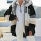 thumbnail image 3 of Abrigo holgado con capucha y bolsillo con cremallera para mujer, cálido, de felpa, estilo europeo y americano, otoño e invierno, 2023, 3 of 4