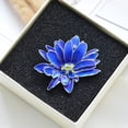 thumbnail image 5 of EHJRE Blue Enamel Fancy Rhinestone Flower Scarf Brooch Pin Lady Party Jewelry, 5 of 8