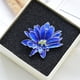 thumbnail image 5 of Solapa Flor Cristal Boutonniere Azul Floral Pin, 5 of 8