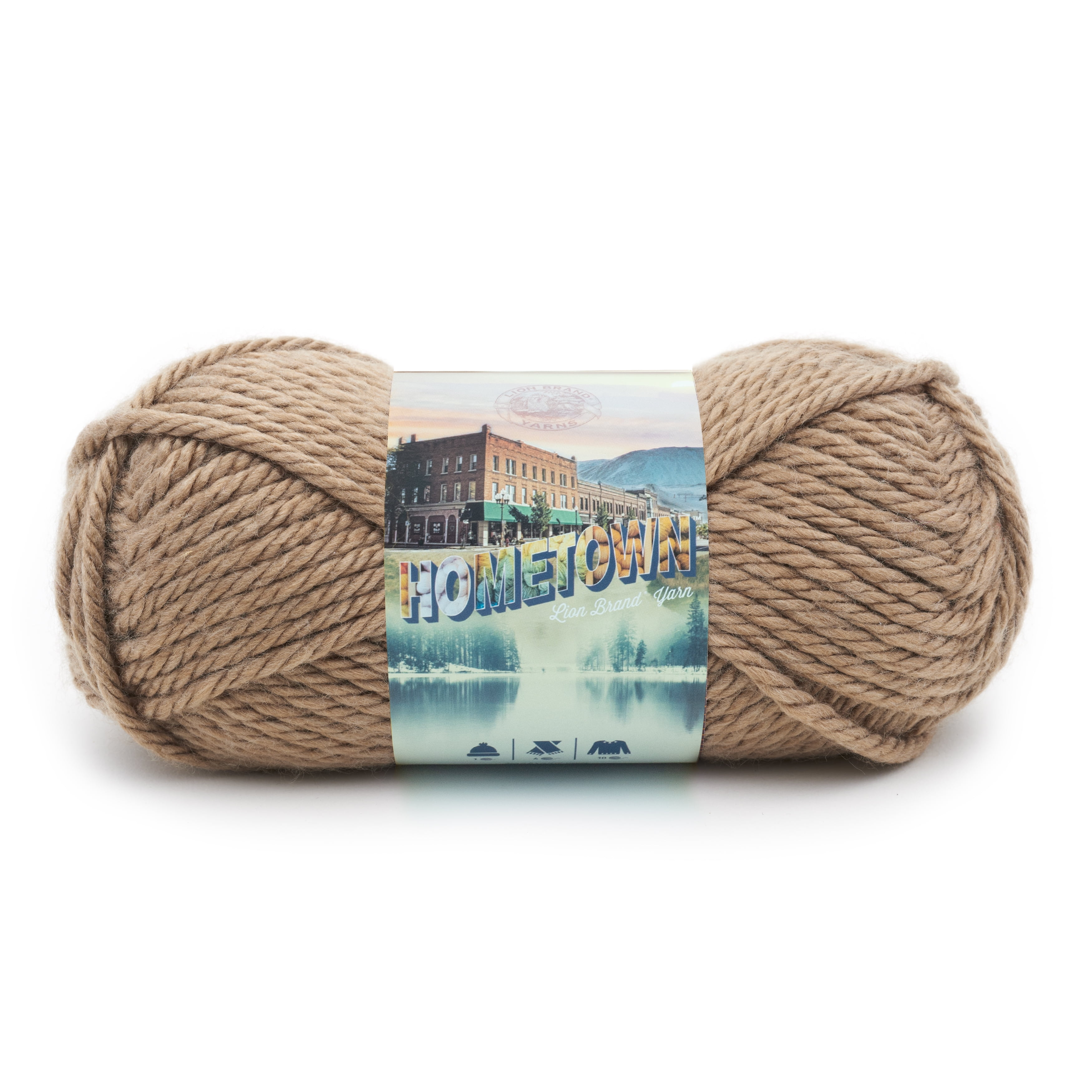 Lion Brand Acrylic Brown Yarn, 81 yd
